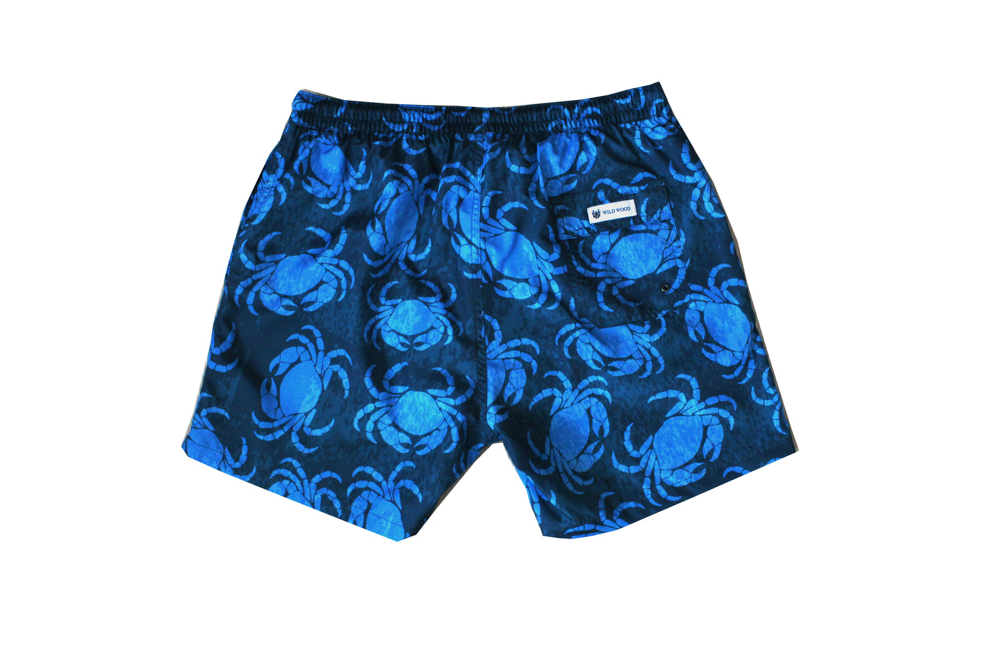 Wild Wood "Deep Blue Crab" Yengeç Desenli Hızlı Kuruyan Erkek Deniz Şortu