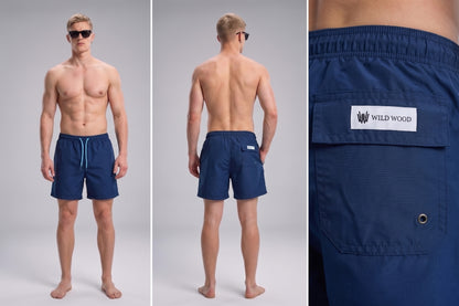 Wild Wood "Pacific Blue" Klasik Düz Hızlı Kuruyan Erkek Deniz Şortu