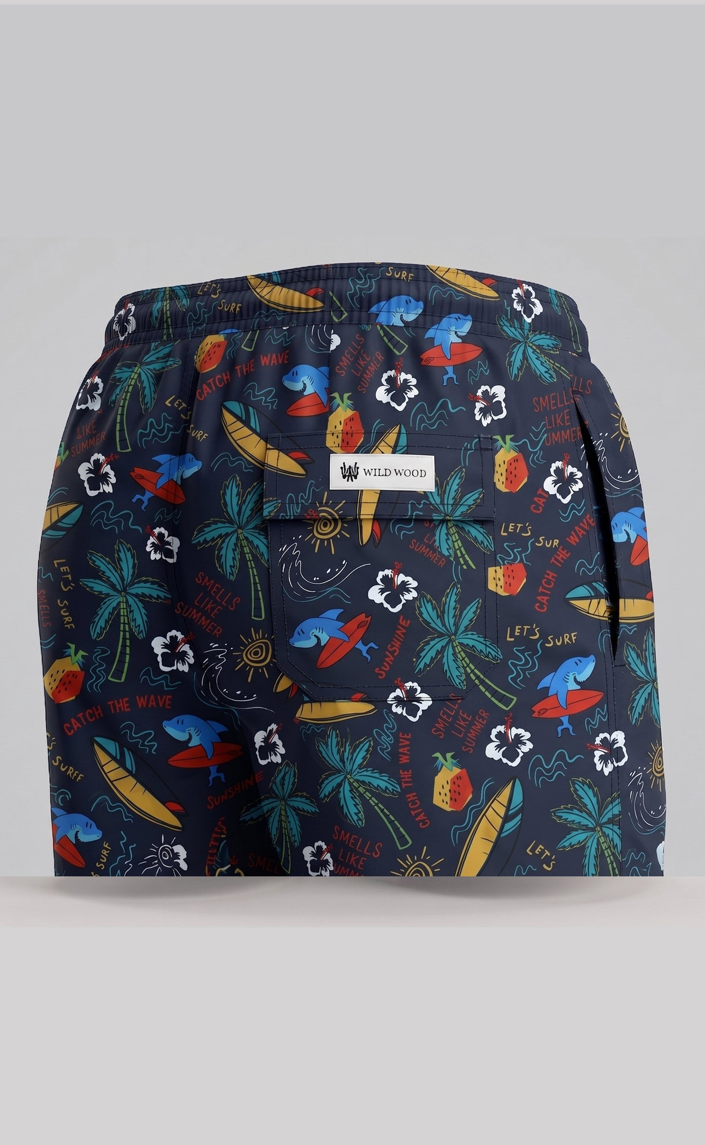 Wild Wood Summer Surf Desenli Hızlı Kuruyan Erkek Deniz Şortu